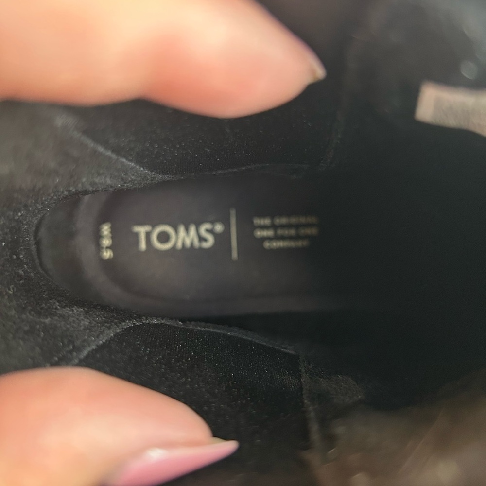 TOMS Black Leather Chelsea Ankle Boots - Picture 6 of 9